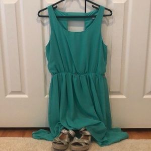Green High Low dress